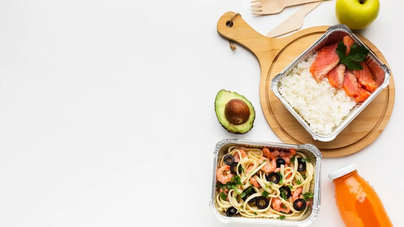 Composición de cocina por lotes con espacio para texto